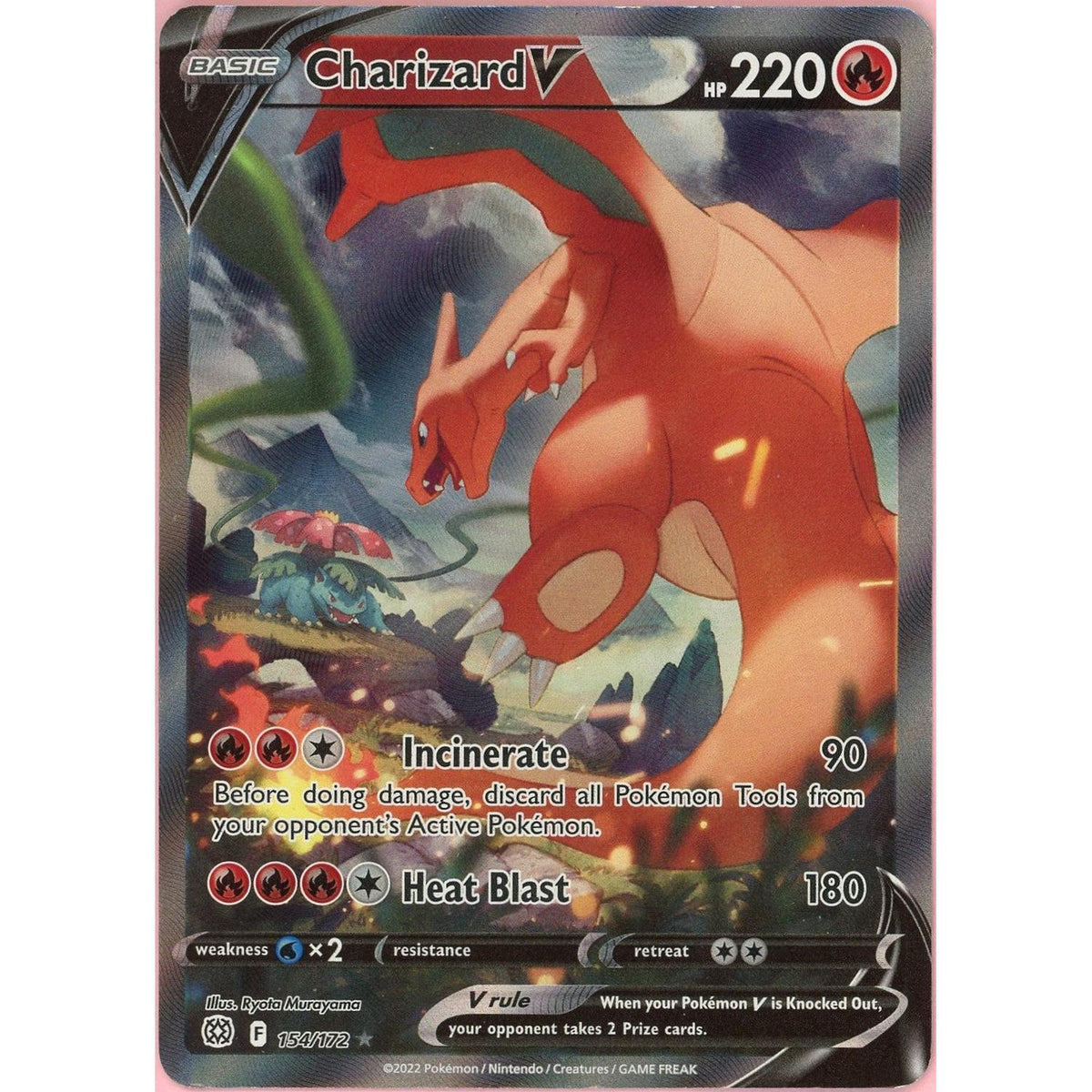 Pokemon Single: Charizard V 154/172 Brilliant Stars (2022) Alt Art Holo Nm