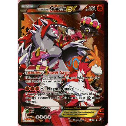 Pokemon Single: Team Magma's Groudon Ex 15/34 Double Crisis (2015) Holo Lp