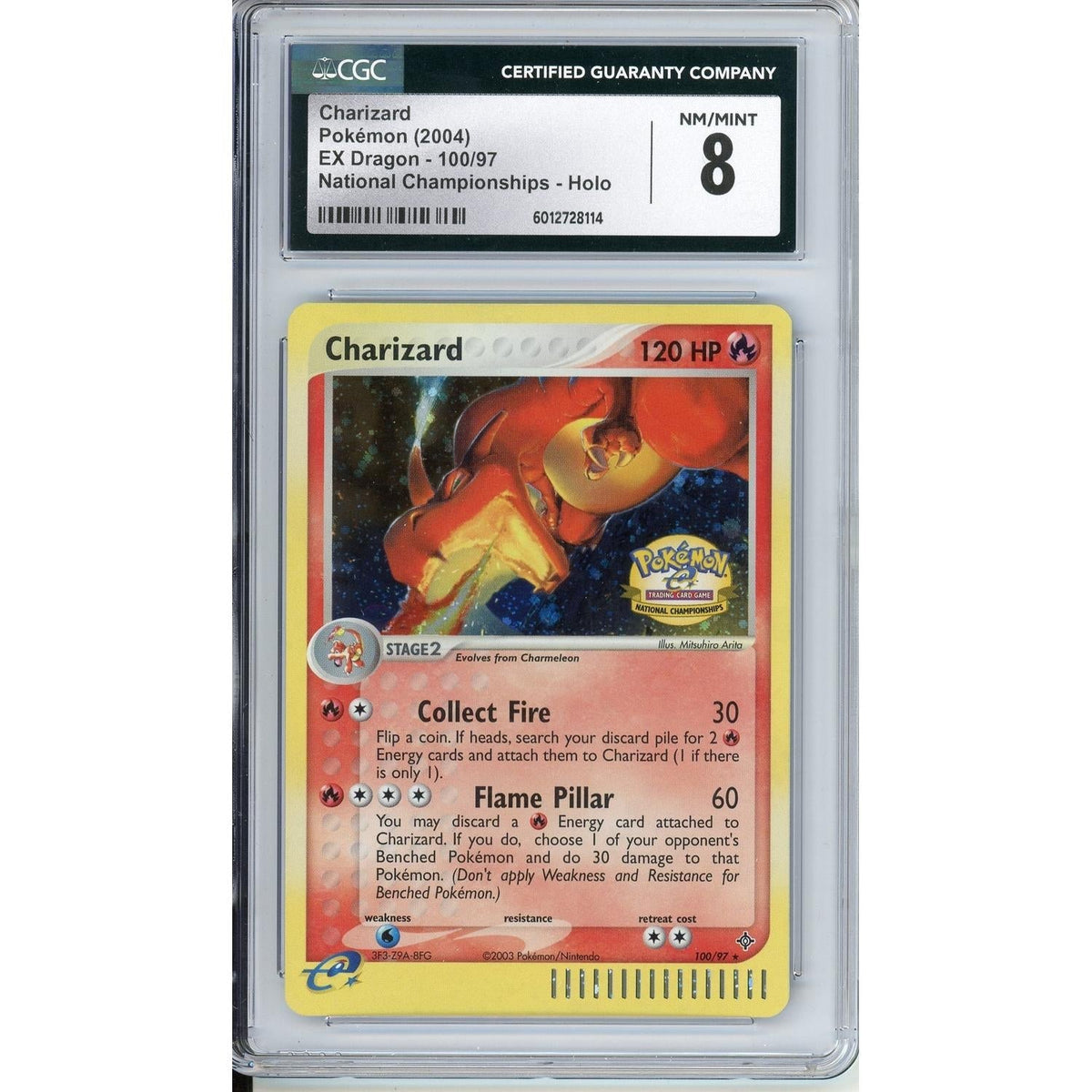 Pokemon Graded: Charizard 100/97 Ex Dragon National Championships (2004) Holo CGC 8