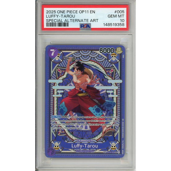 One Piece Graded: Luffy-Tarou Alt Art St18-005 A Fist Of Divine Speed PSA 10