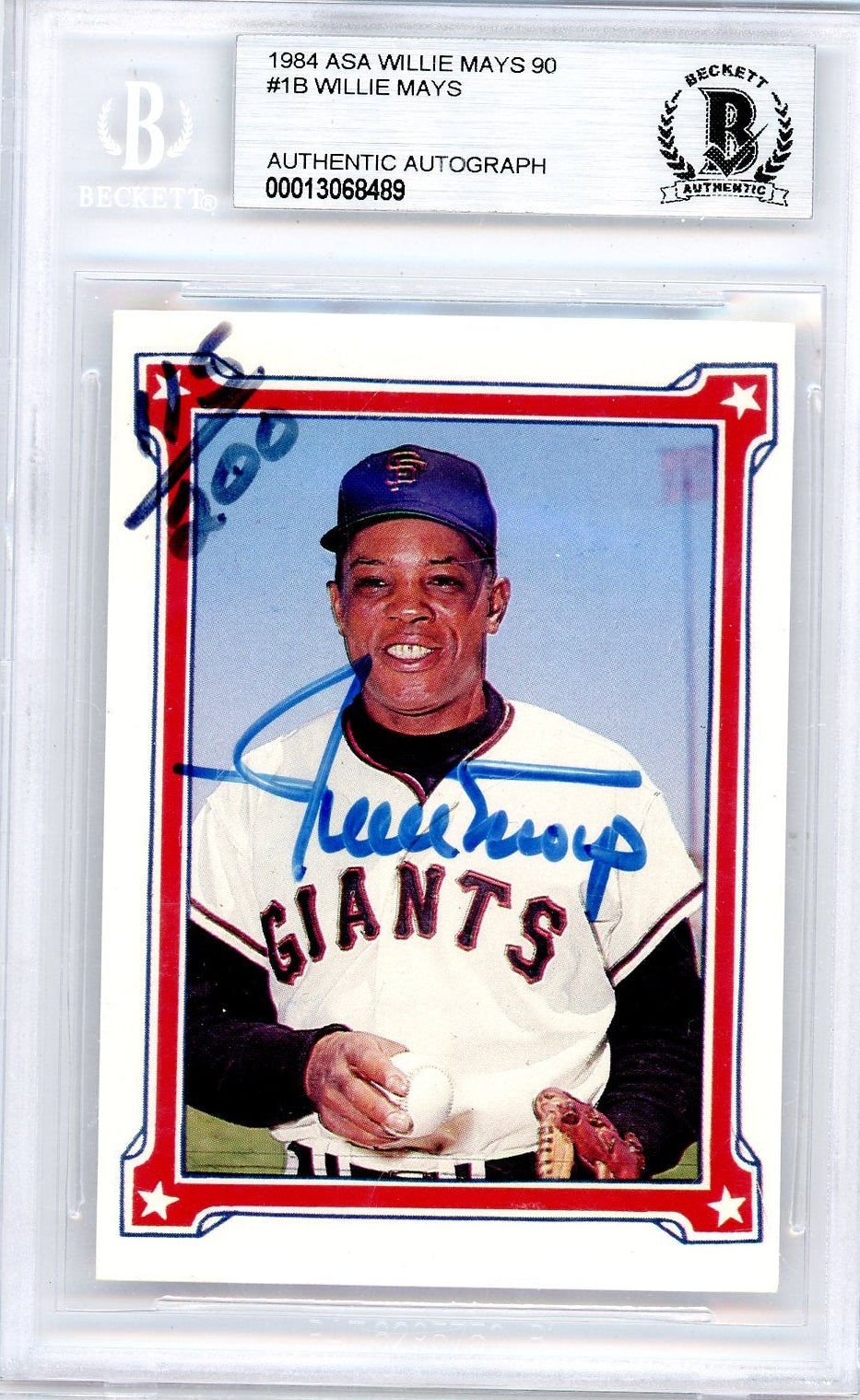 Willie Mays 1984 Asa Autograph #'D 115/200 BGS Authentic
