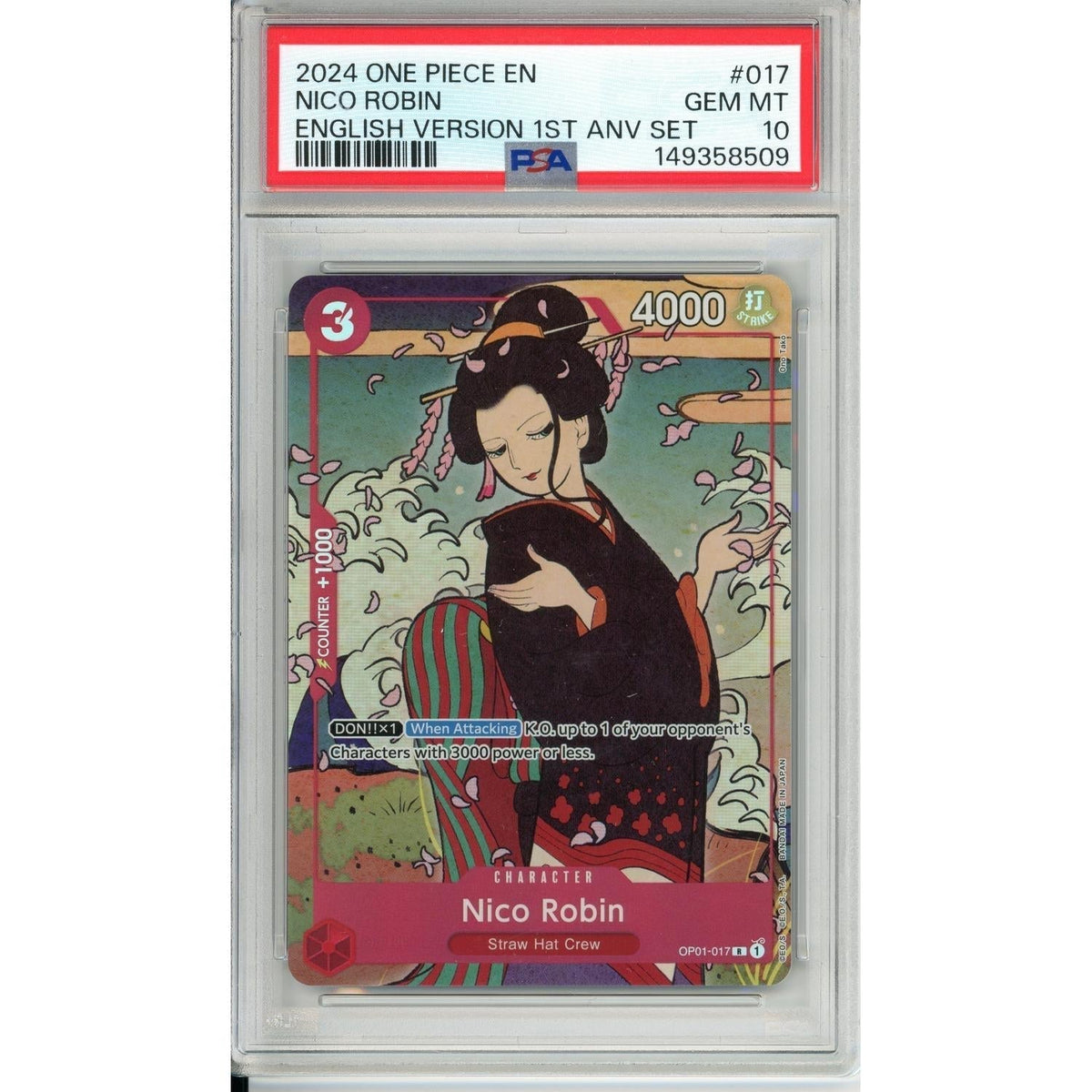 One Piece Graded: Nico Robin Op01-017 1St Anniversary Set (2024) PSA 10