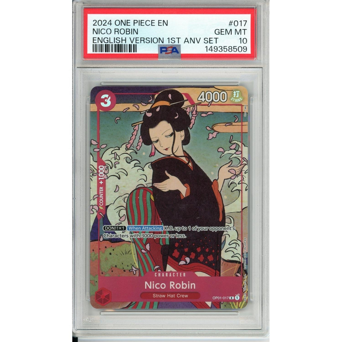 One Piece Graded: Nico Robin Op01-017 1St Anniversary Set (2024) PSA 10