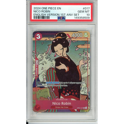 One Piece Graded: Nico Robin Op01-017 1St Anniversary Set (2024) PSA 10