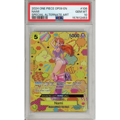 One Piece Graded: Nami Op08-106 Special Alternate Art PSA 10