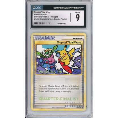 Pokemon Graded: Tropical Tidal Wave #Hgss18 Black Star Promo World Championships 2010 Quarter Finalists CGC 9