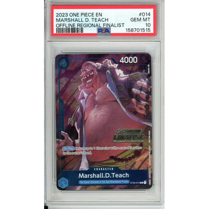 One Piece Graded: Marshall D. Teach St03-014 Offline Regionals Finalist 2023 PSA 10