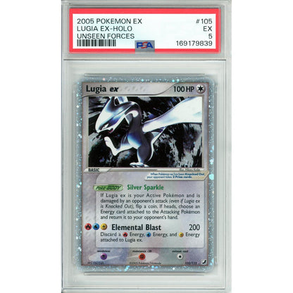 Pokemon Graded: Lugia Ex 105/115 Unseen Forces (2005) Holo PSA 5