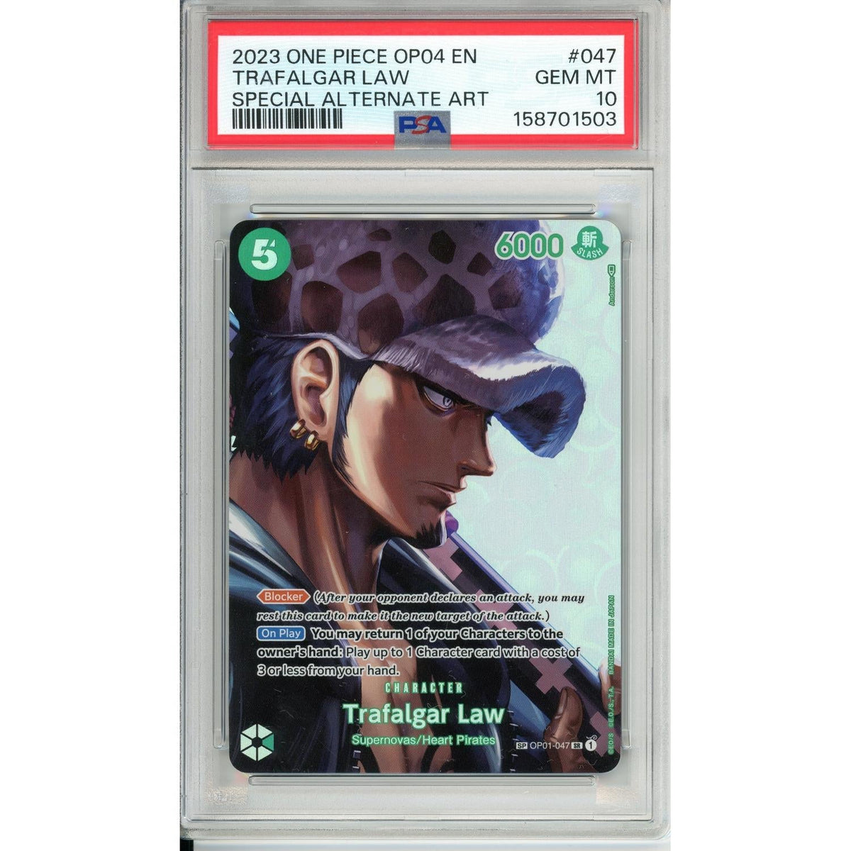 One Piece Graded: Trafalgar Law Op01-047 Special Alternate Art PSA 10