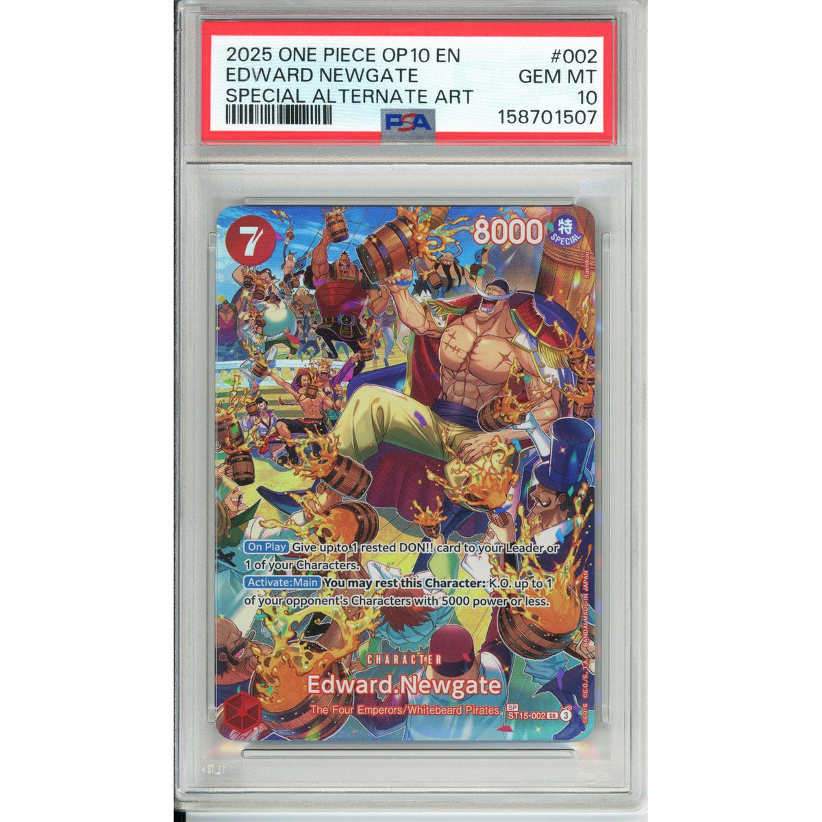 One Piece Graded: Edward Newgate St15-002 Special Alternate Art PSA 10