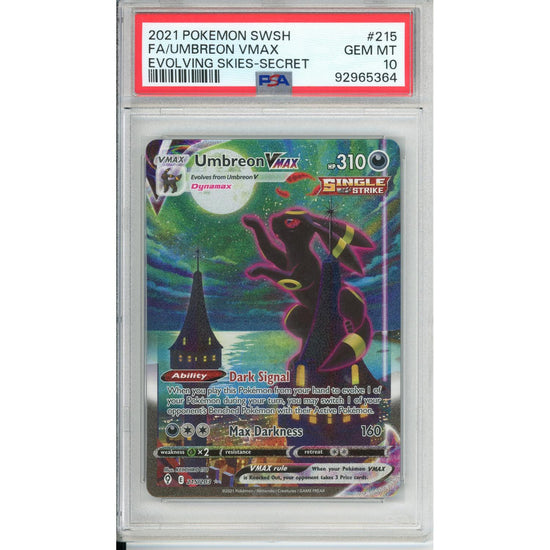 Pokemon Graded: Umbreon 215/203 Evolving Skies (2021) Secret Rare PSA 10