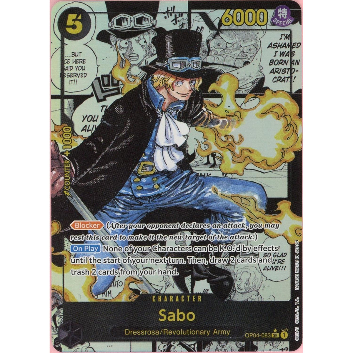 One Piece Single: Sabo Alt Art Op04-083 Kingdoms Of Intrigue Nm