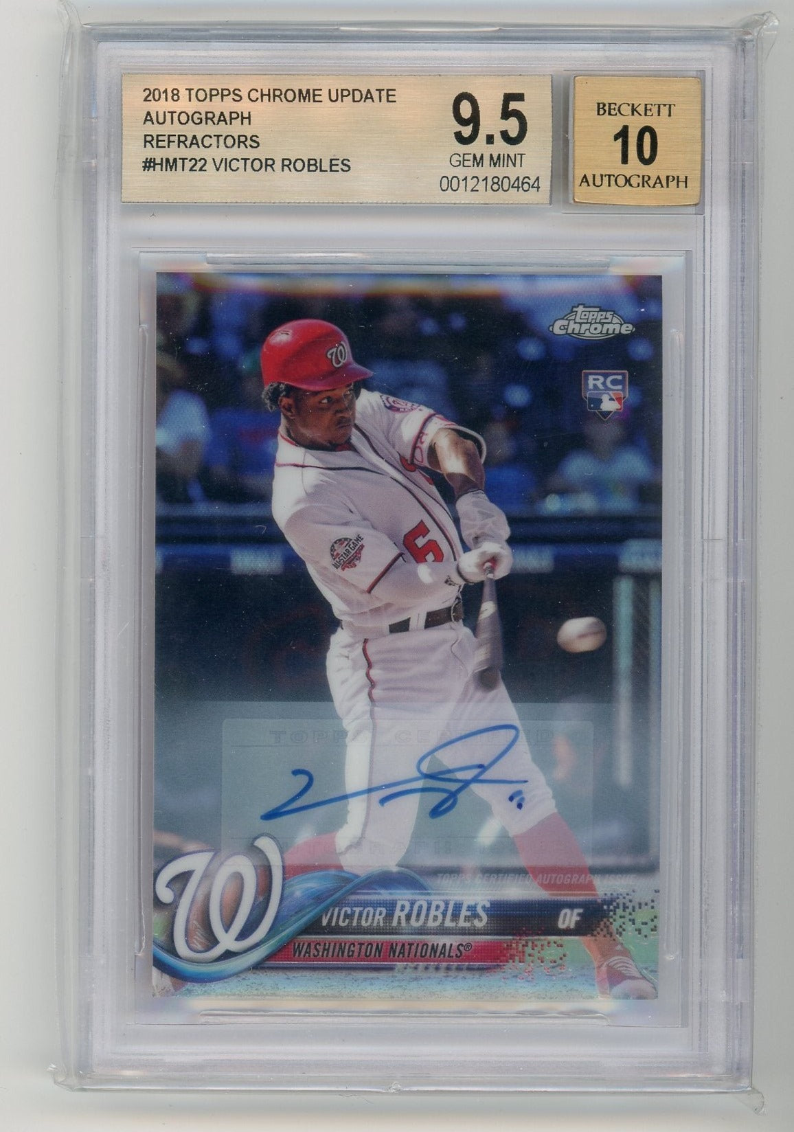 2018 Topps Chrome Update Victor Robles Rookie Refractor Auto BGS 9.5/10 Gem Mint