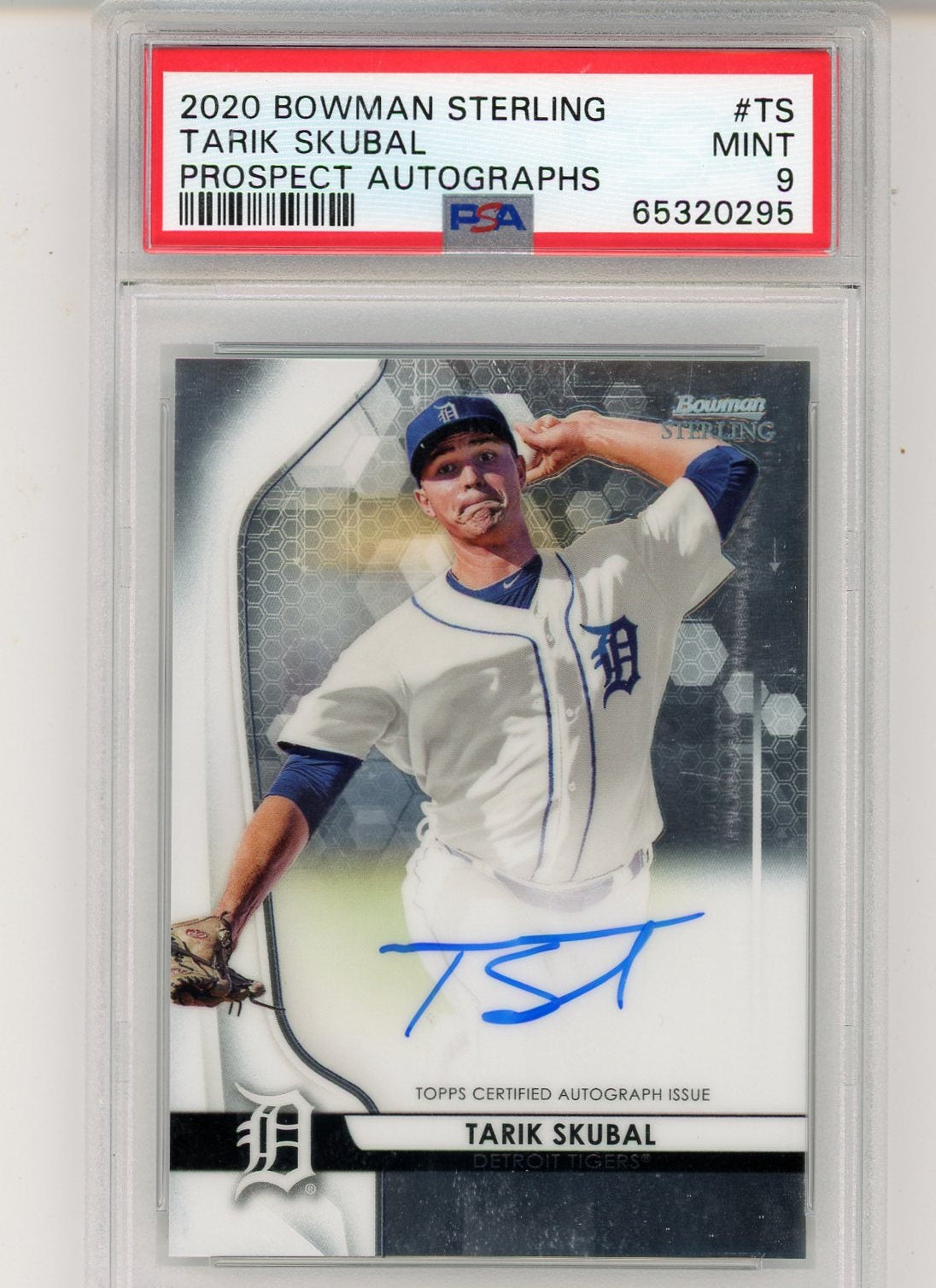 Tarik Skubal 2020 Bowman Sterling Autograph PSA 9