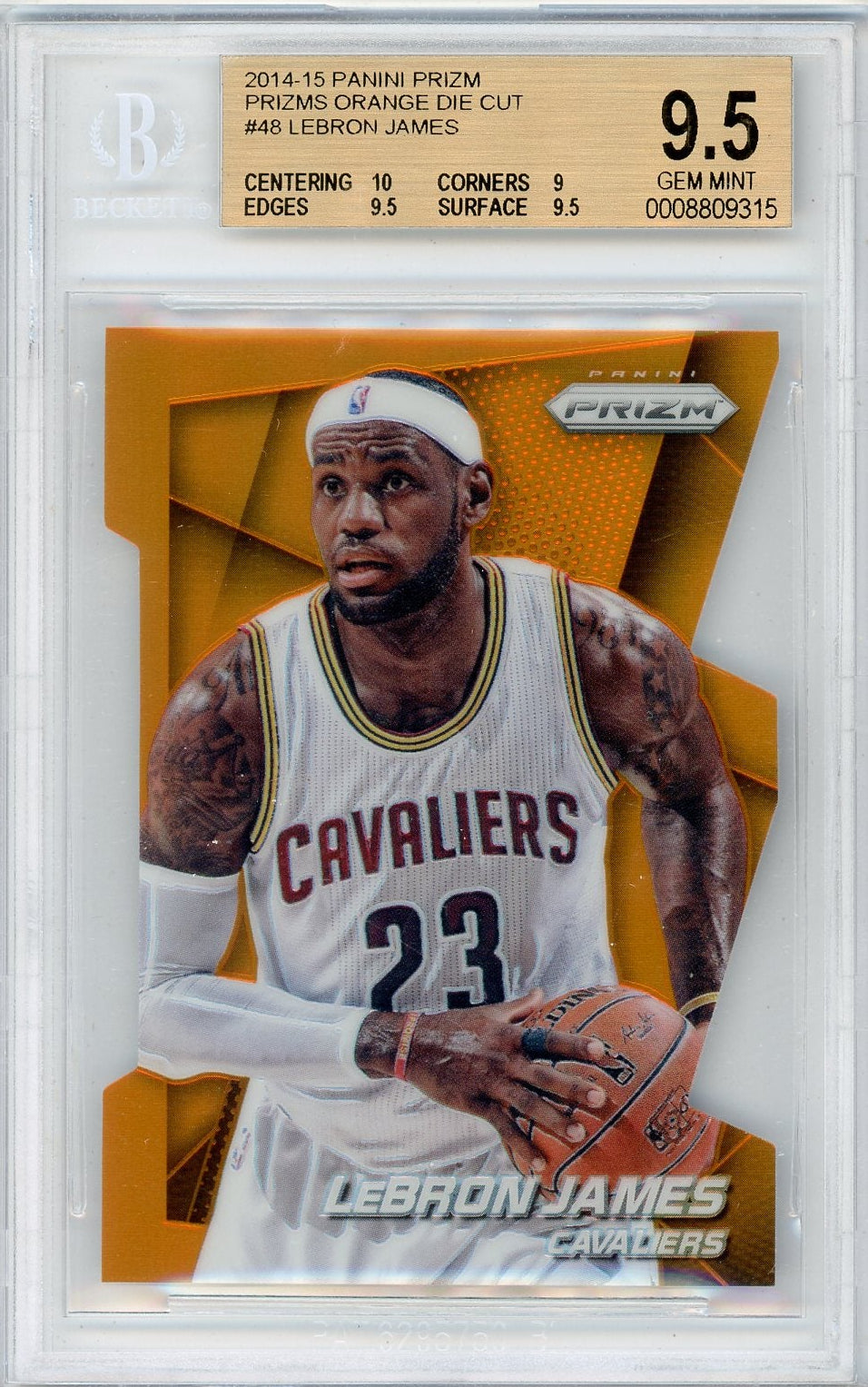 Lebron James 2014-15 Panini Prizm Die-Cut Orange #'D 076/139 BGS 9.5