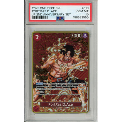 One Piece Graded: Portgas D. Ace Op02-013 2Nd Anniversary Set PSA 10