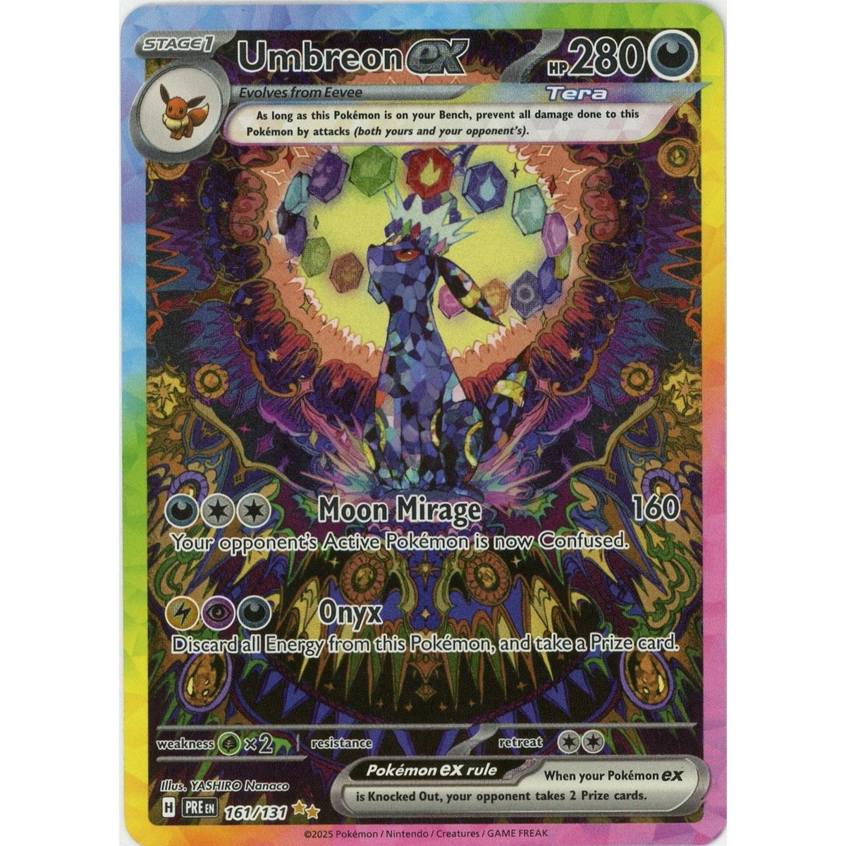 Pokemon Single: Umbreon Ex 161/131 Prismatic Evolutions Sir Holo Nm