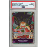 One Piece Graded: Monkey D. Luffy Op07-073 Bandai Card Game Fest 2025 PSA 10