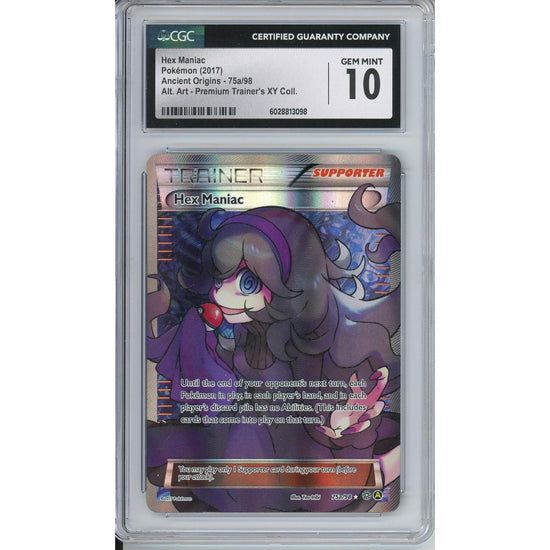 Pokemon Graded:  Hex Maniac 75A/98 Ancient Origins Xy Premium Trainer Collection (2017) Alt Art Holo CGC 10