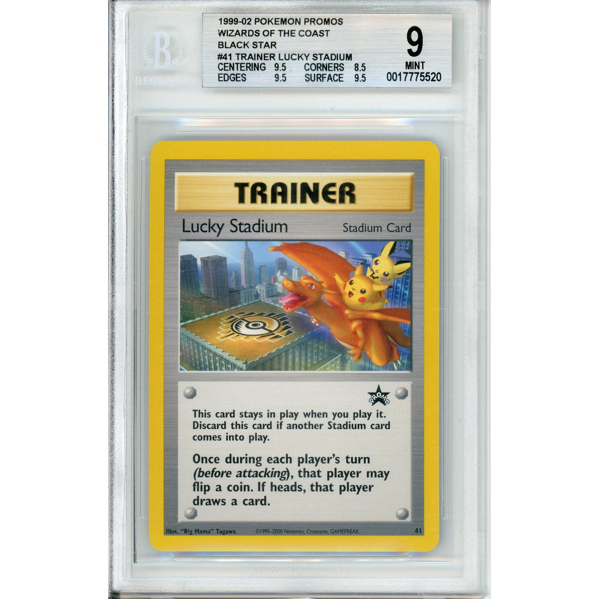 Pokemon Graded: Trainer Lucky Stadium #41 Nyc Promo (2001) Beckett 9