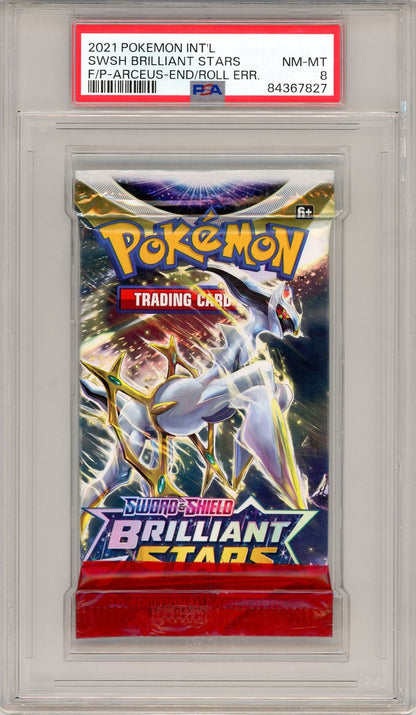 Pokemon Brilliant Stars End/Roller Error Booster Pack PSA 8
