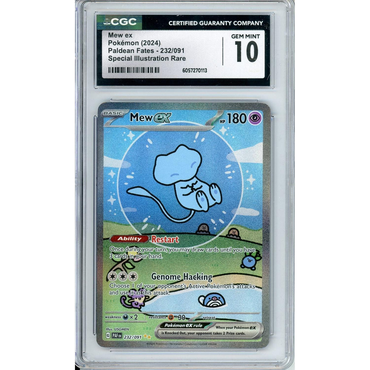 Pokemon Graded: Mew Ex 232/91 Paldean Fates (2024) Sir Holo CGC 10