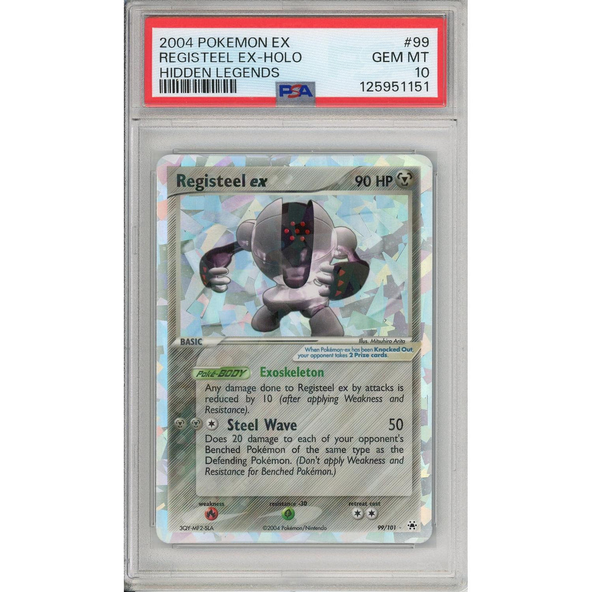 Pokemon Graded: Registeel Ex 99/101 Hidden Legends (2004) Cracked Ice Holo PSA 10