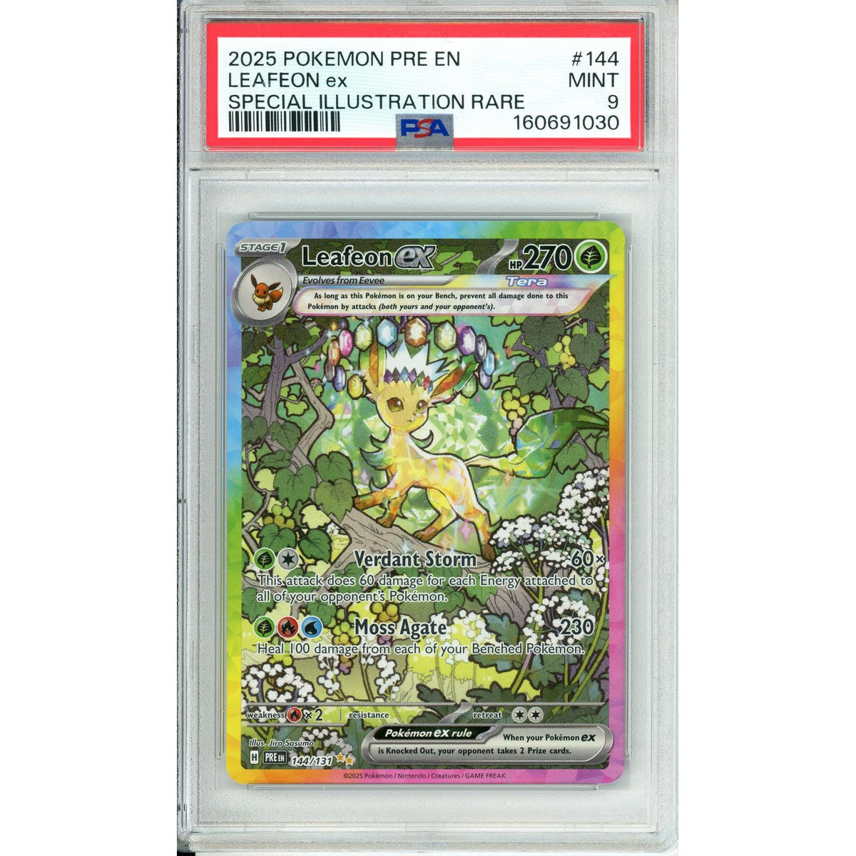 Pokemon Graded: Leafeon Ex 144/131 Prismatic Evolutions (2025) Sir PSA 9