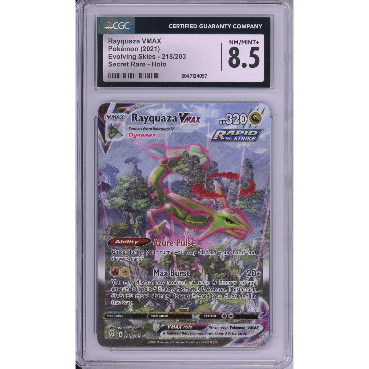 Pokemon Graded: Rayquaza Vmax CGC 8.5