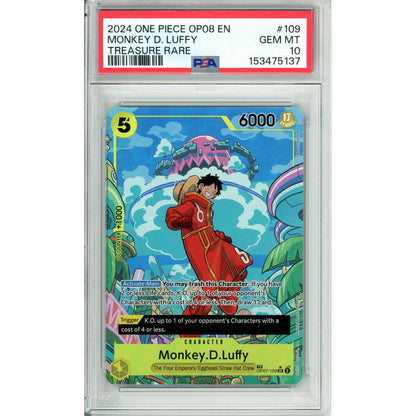 One Piece Graded: Monkey D. Luffy Op07-109 Treasure Rare PSA 10