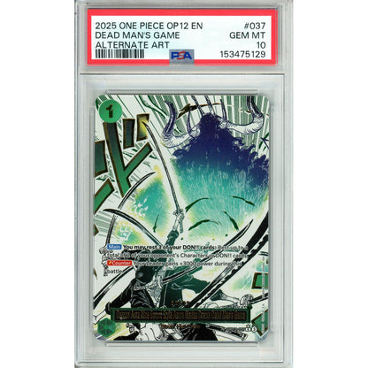 One Piece Graded: Dead Man's Game Op12-037 Alternate Art PSA 10