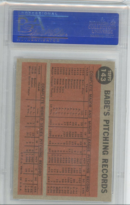 Babe Ruth 1962 Topps Greatest Sports Hero #143 PSA 8