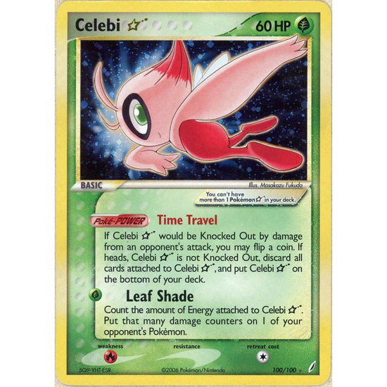 Pokemon Single: Celebi 100/100 Crystal Gaurdians 2006 Hp Holo