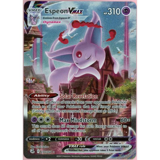 Pokemon Graded: Espeon Vmax 270/264 Fusion Strike (2021) Alternate Art Nm