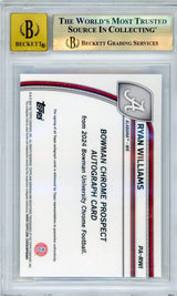 2024 Bowman Chrome University Prospect Autographs Black Refractors Ryan Williams #Parwi /10 /199 BGS 10