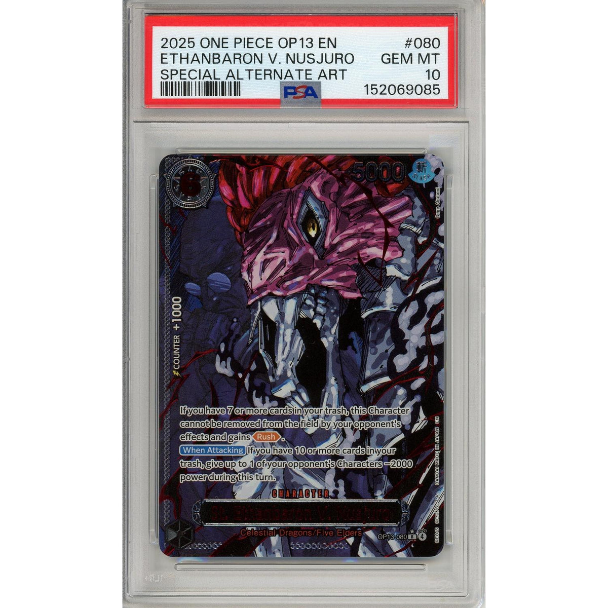 One Piece Graded: Ethanbaron V. Nusjuro Op13-080 Special Alternate Art PSA 10