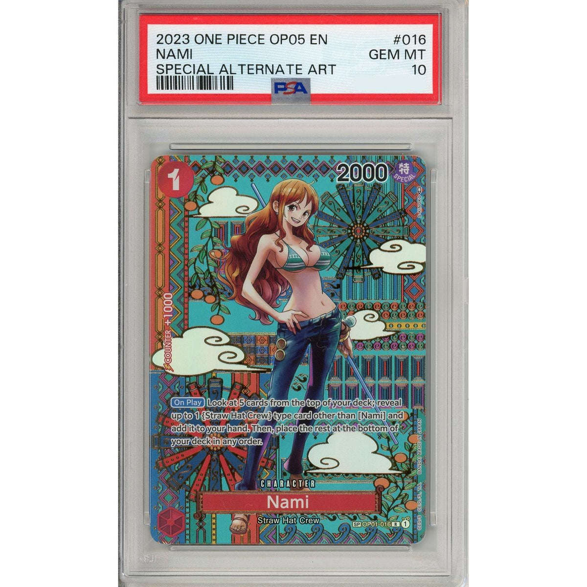 One Piece Graded: Nami Op01-016 Special Alternate Art PSA 10