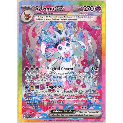 Pokemon Single: Sylveon Ex 156/131 Prismatic Evolutions (2025) Sir Nm