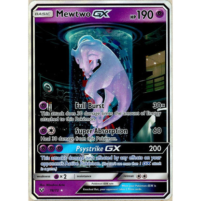 Pokemon Single: Mewtwo Gx 78/73 Shining Legends (2017) Holo Nm