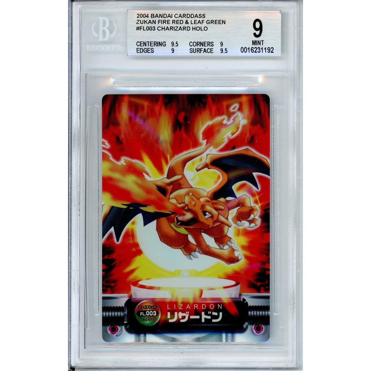 Pokemon Graded: Jp Charizard #Fl003 Bandai Carddass Fire Red & Leaf Green Beckett 9