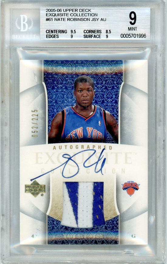 2005-06 Upper Deck Exquisite Nate Robinson #61 Rpa /225 BGS 9 Auto 10