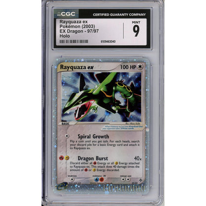 Pokemon Graded: Rayquaza Ex 97/97 Ex Dragon (2003) Holo CGC 9