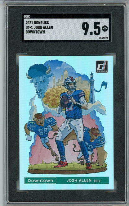Josh Allen 2021 Panini Donruss Downtown SGC 9.5