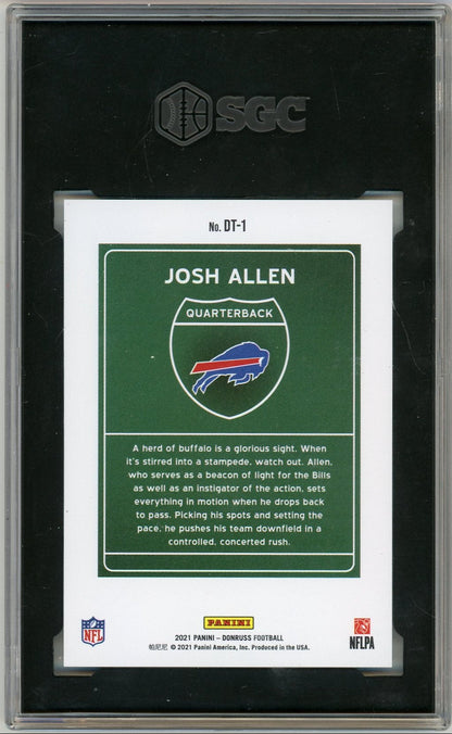Josh Allen 2021 Panini Donruss Downtown SGC 9.5