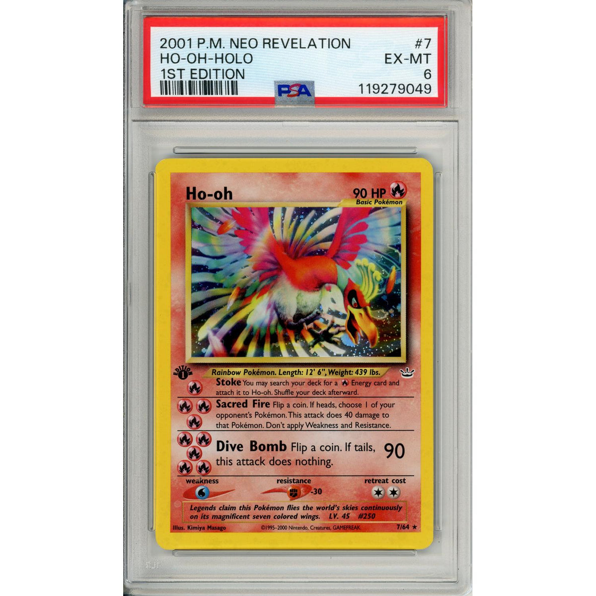 Pokemon Graded: Ho-Oh 1St Edition 7/64 Neo Revelation (2001) Holo PSA 6