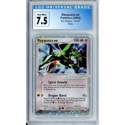 Pokemon Graded: Rayquaza Ex 97/97 Ex Dragon (2003) Holo CGC 7.5