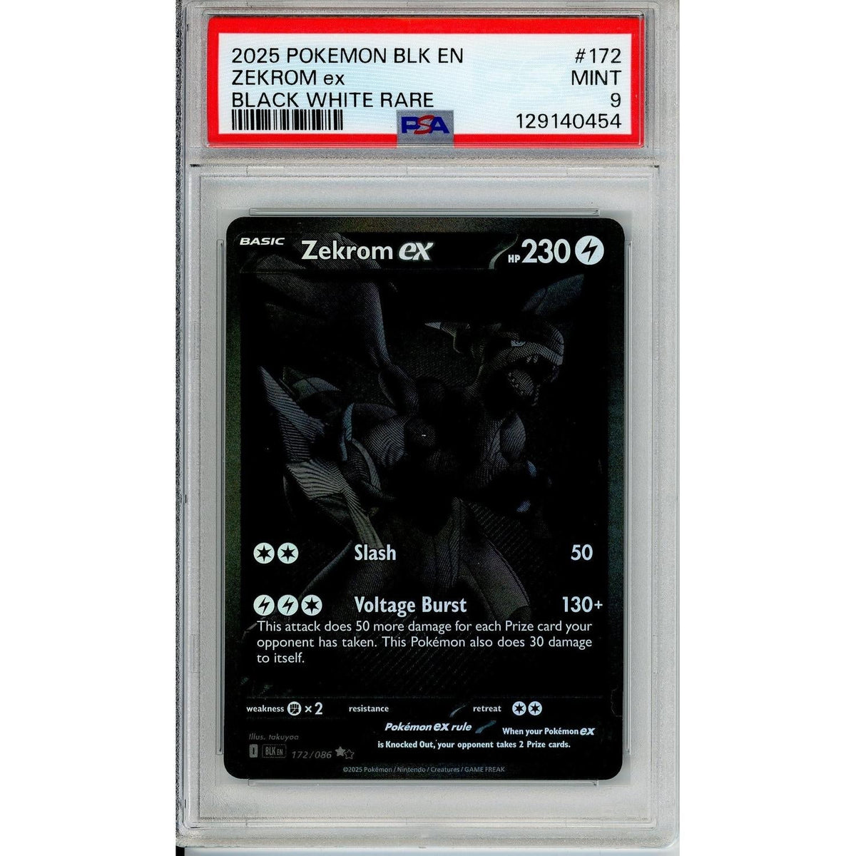 Pokemon Graded: Zekrom Ex 172/86 Black Bolt (2025) Sir PSA 9