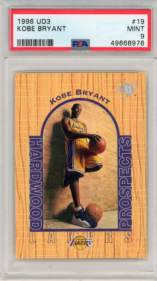 Kobe Bryant 1996 Ud3 Rookie Card #19 PSA 9