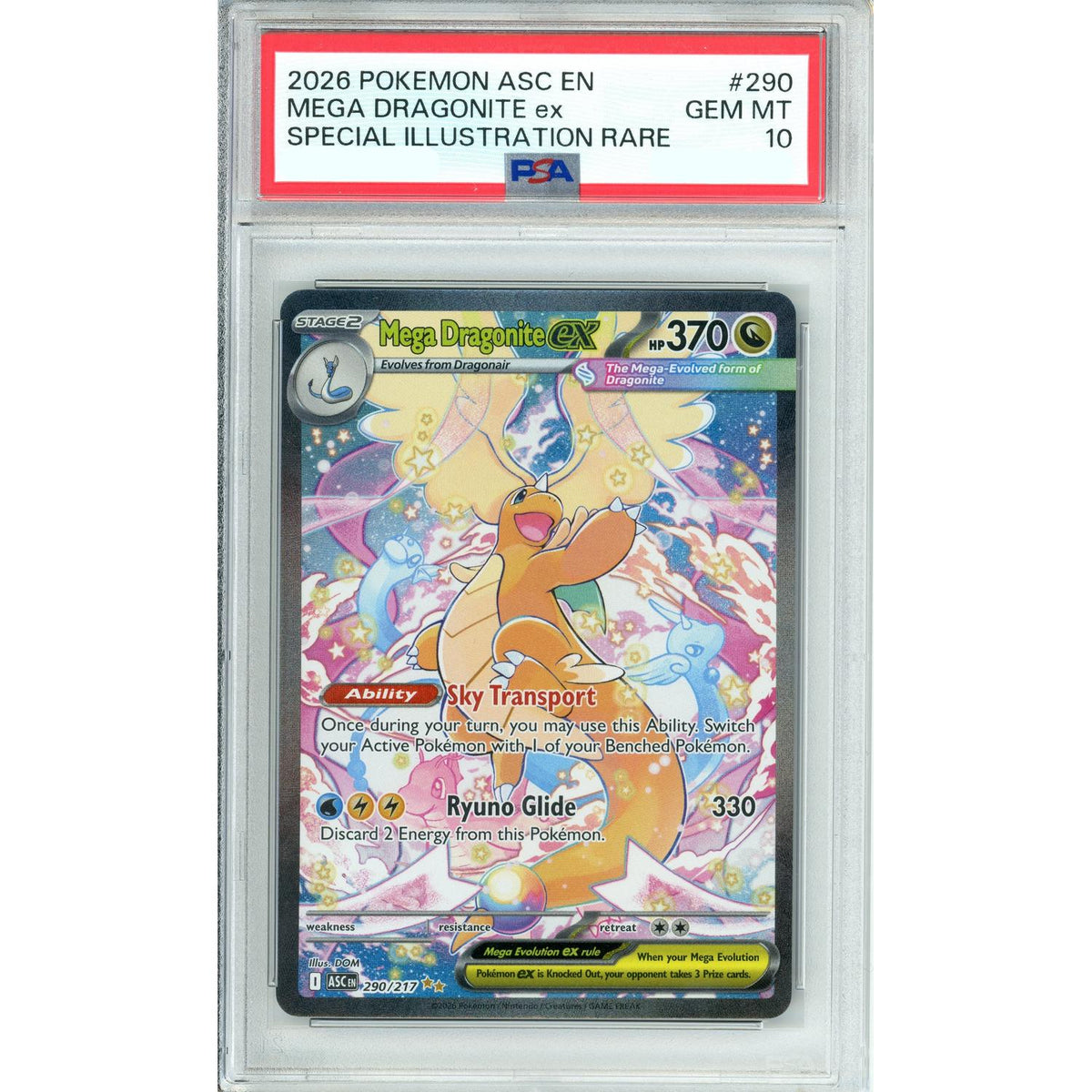 Pokemon Graded: Mega Dragonite Ex 290/217 Ascended Heroes (2026) PSA 10