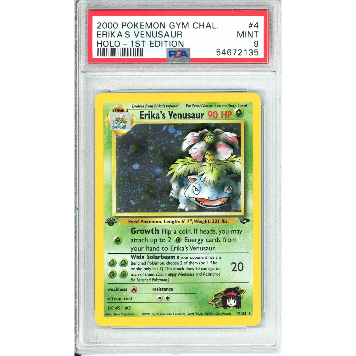Pokemon Graded: Erika's Venusaur 1St Edition 4/132 Gym Challenge (2000) Holo